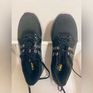 ASICS Women’s Running Sneakers Black Pink Size 8 Athletic Shoes